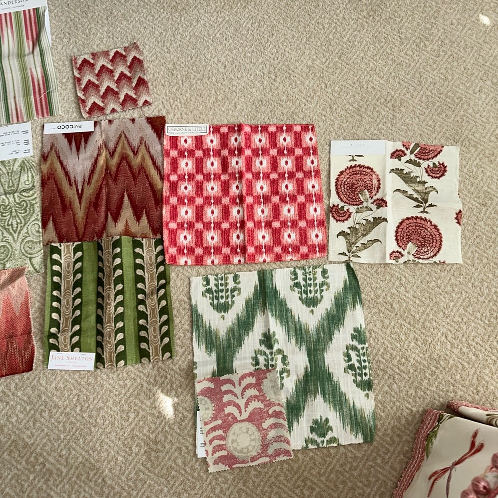 Red and Green Patterned Accent Pillow
